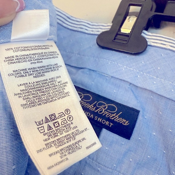 Brooks Brothers Blue and White Striped Flat Front Bermuda Men’s Shorts Size W38 - Picture 7 of 10